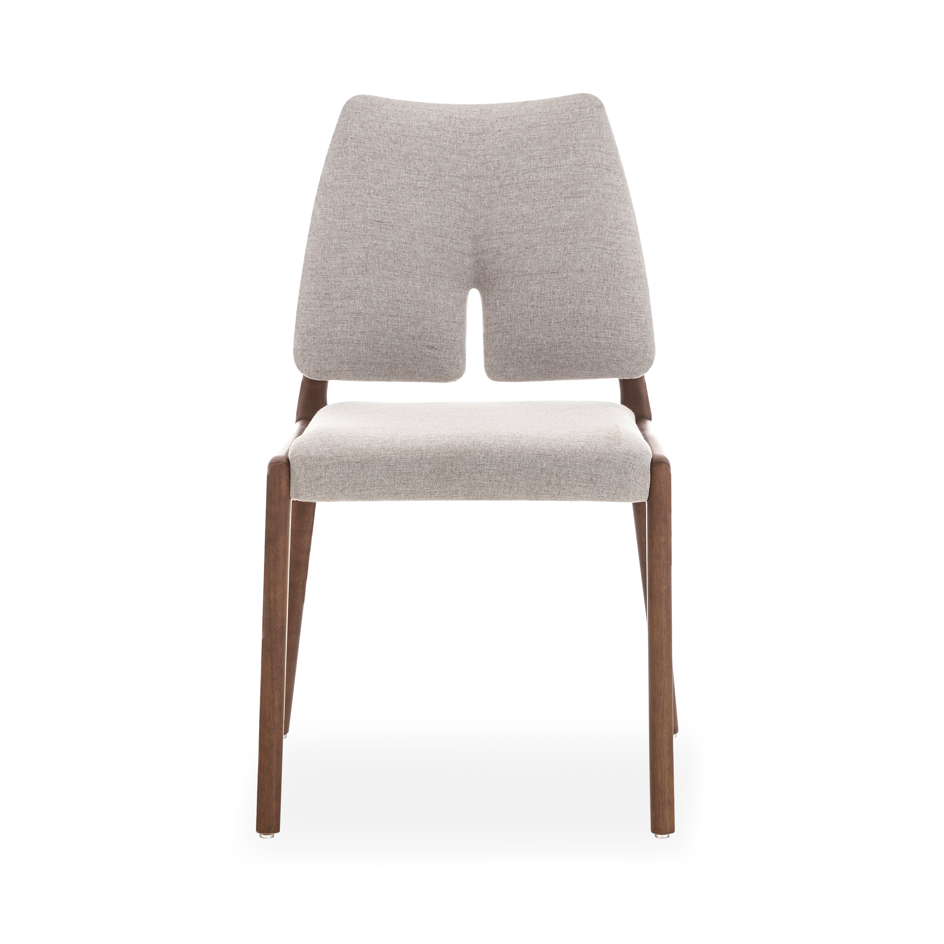 SLIT Dining Chair in Walnut and Gray Fabric