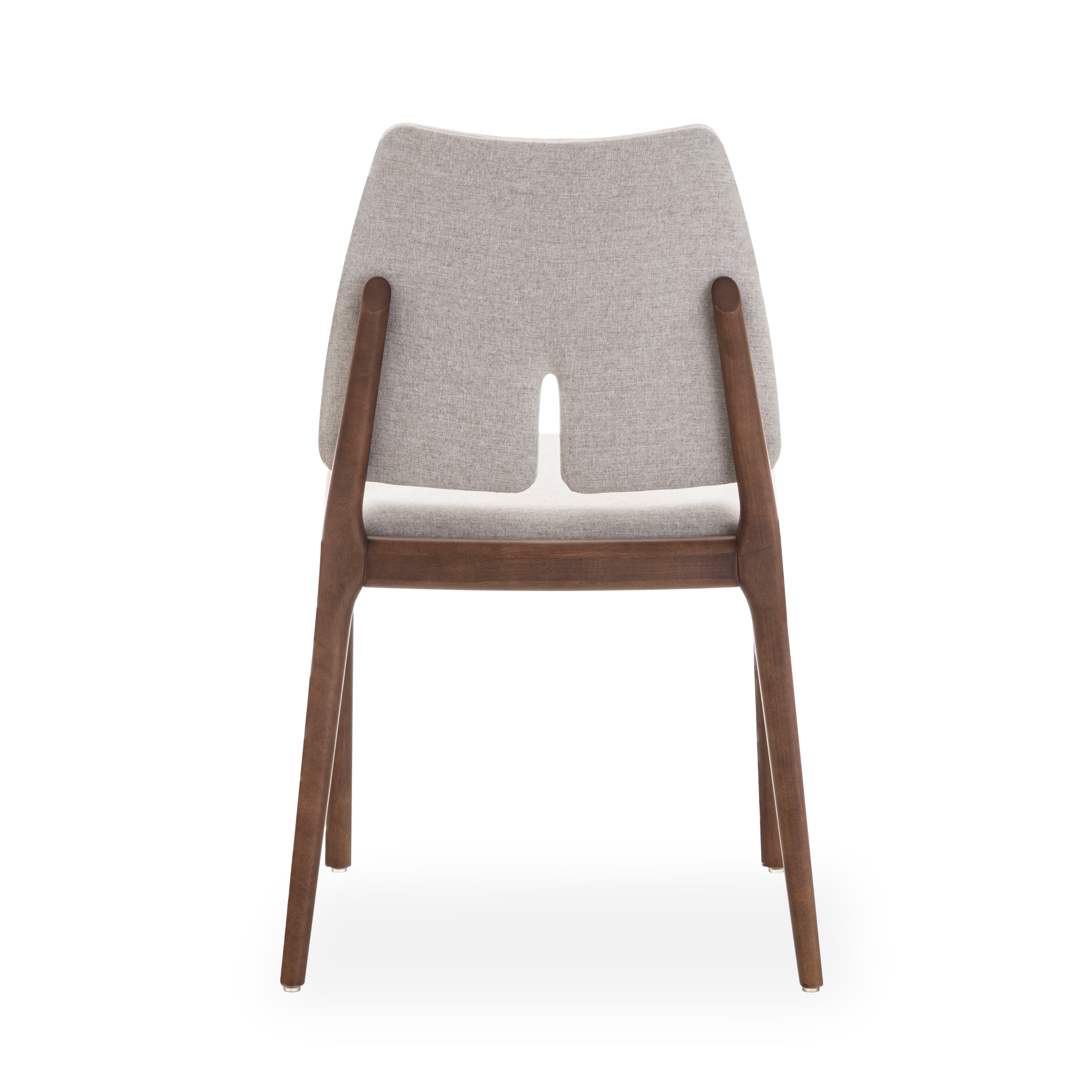 SLIT Dining Chair in Walnut and Gray Fabric