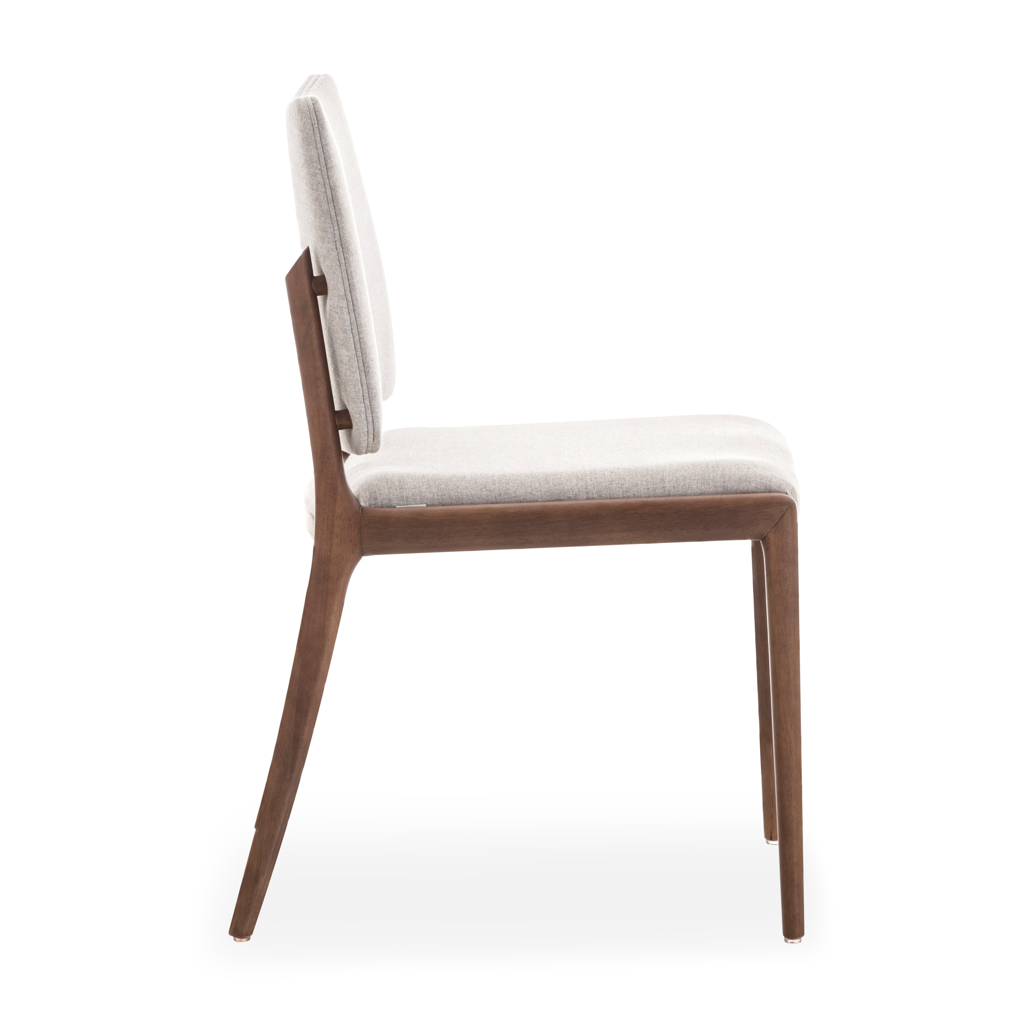 SLIT Dining Chair in Walnut and Gray Fabric