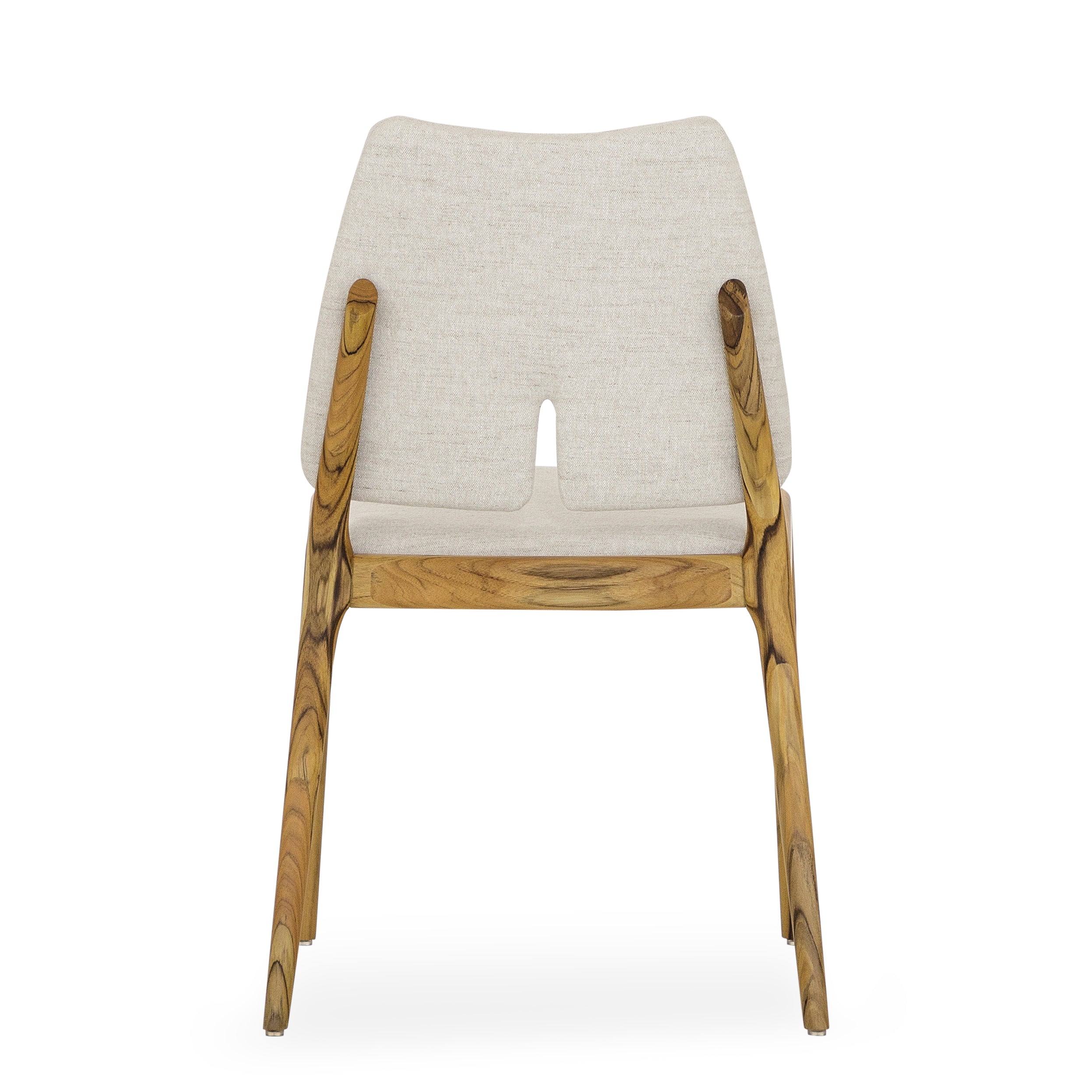 SLIT Dining Chair in Teak and Beige Fabric