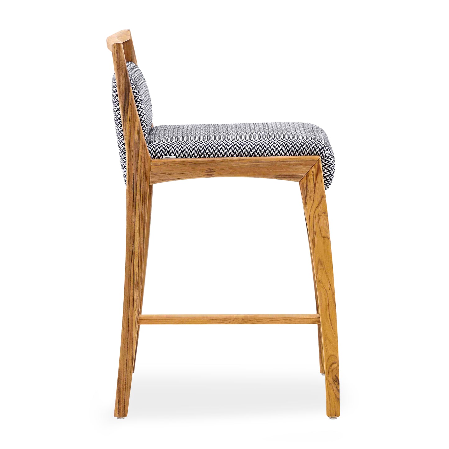 SOTTO Counter Stool in Teak and Dark Gray fabric