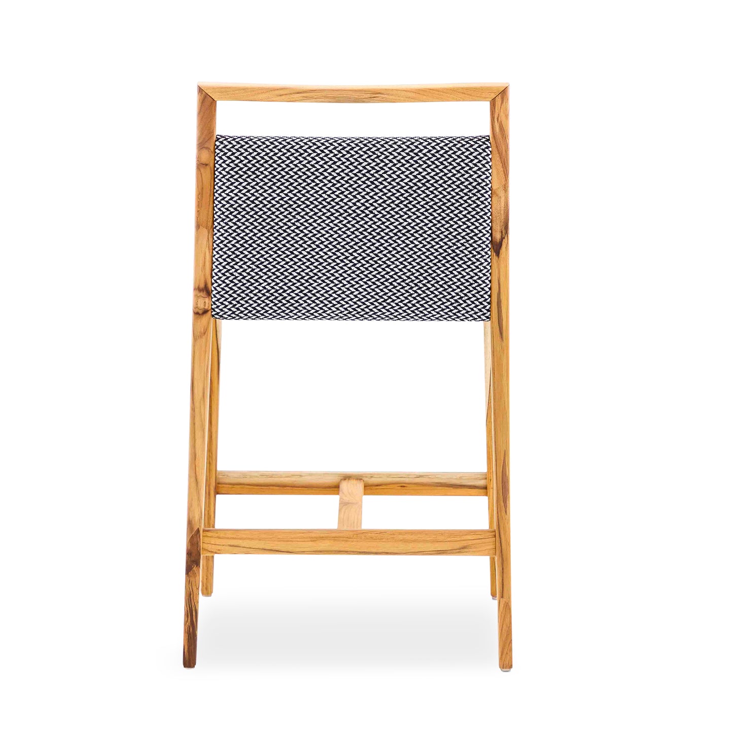 SOTTO Counter Stool in Teak and Dark Gray fabric