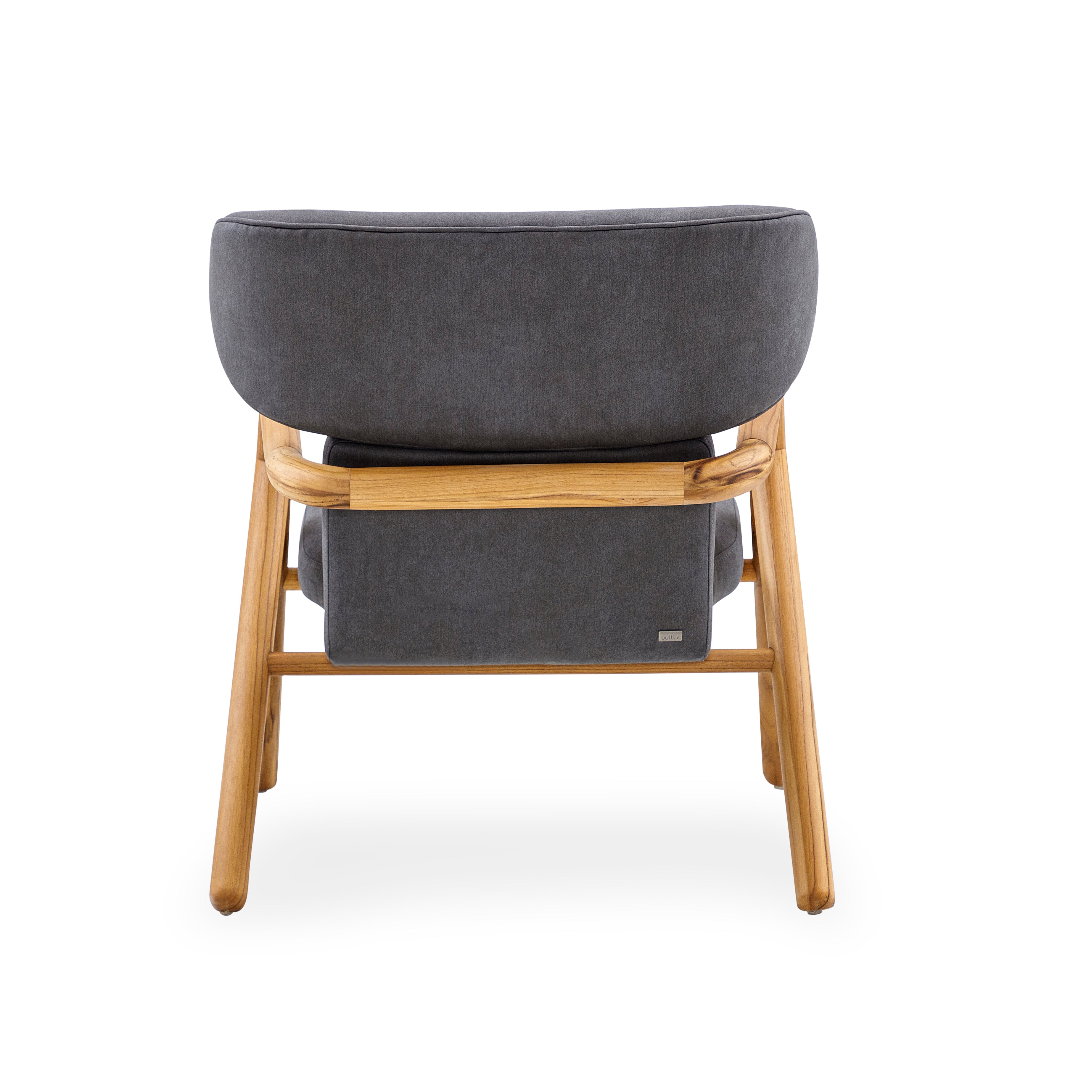 SOLE Armchair in Teak and Dark Gray fabric