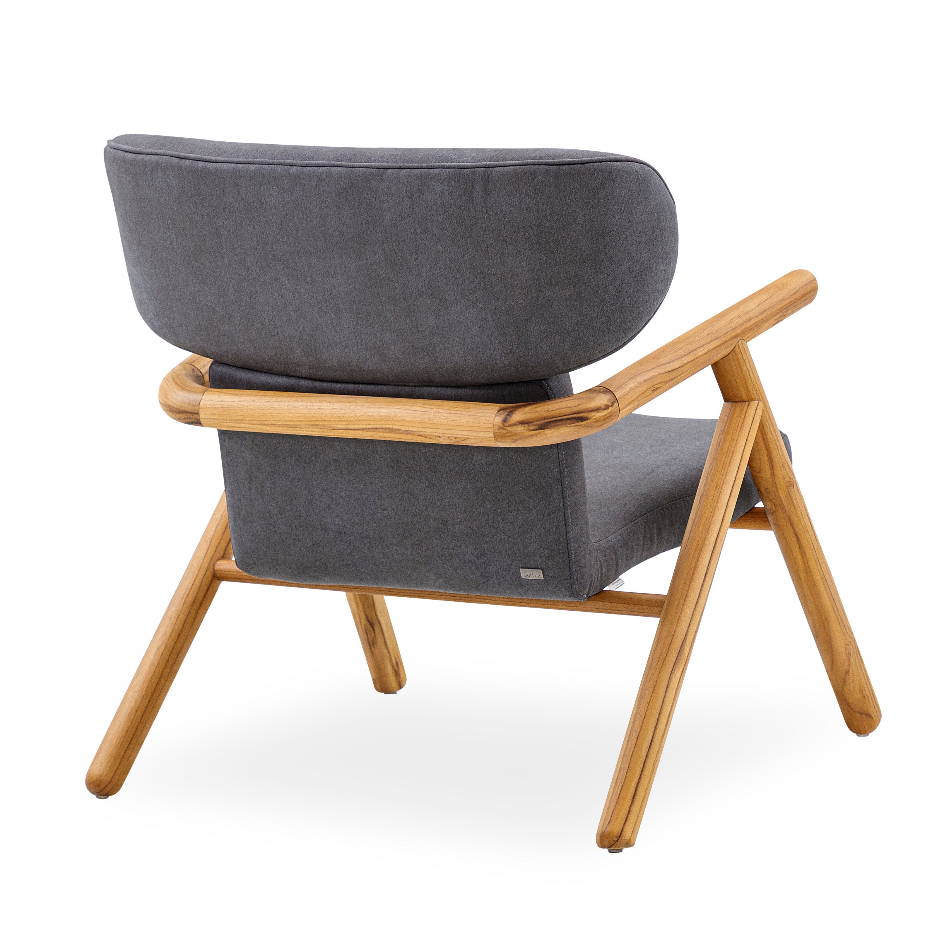 SOLE Armchair in Teak and Dark Gray fabric