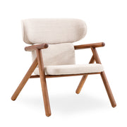 SOLE Armchair in Walnut and Beige fabric