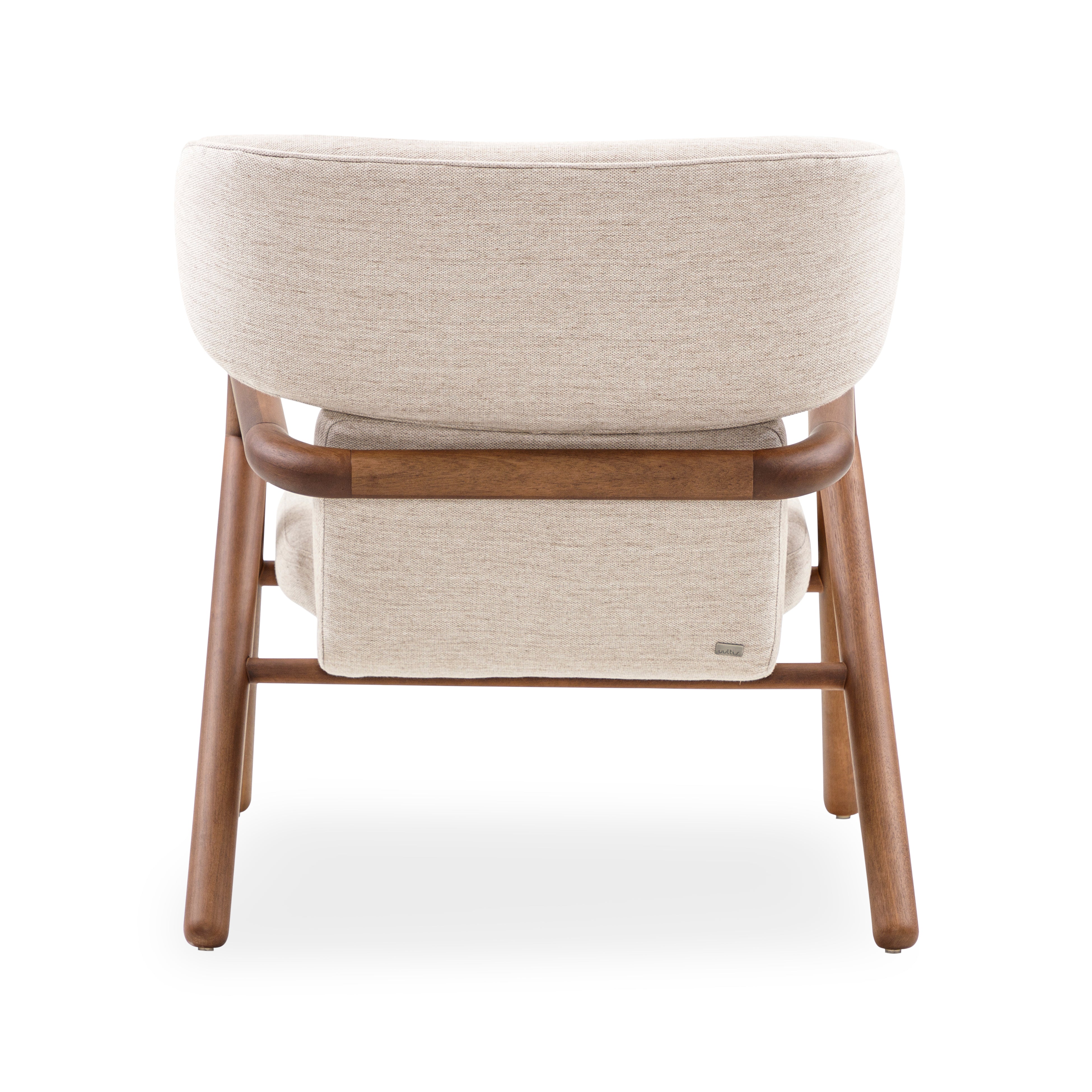 SOLE Armchair in Walnut and Beige fabric