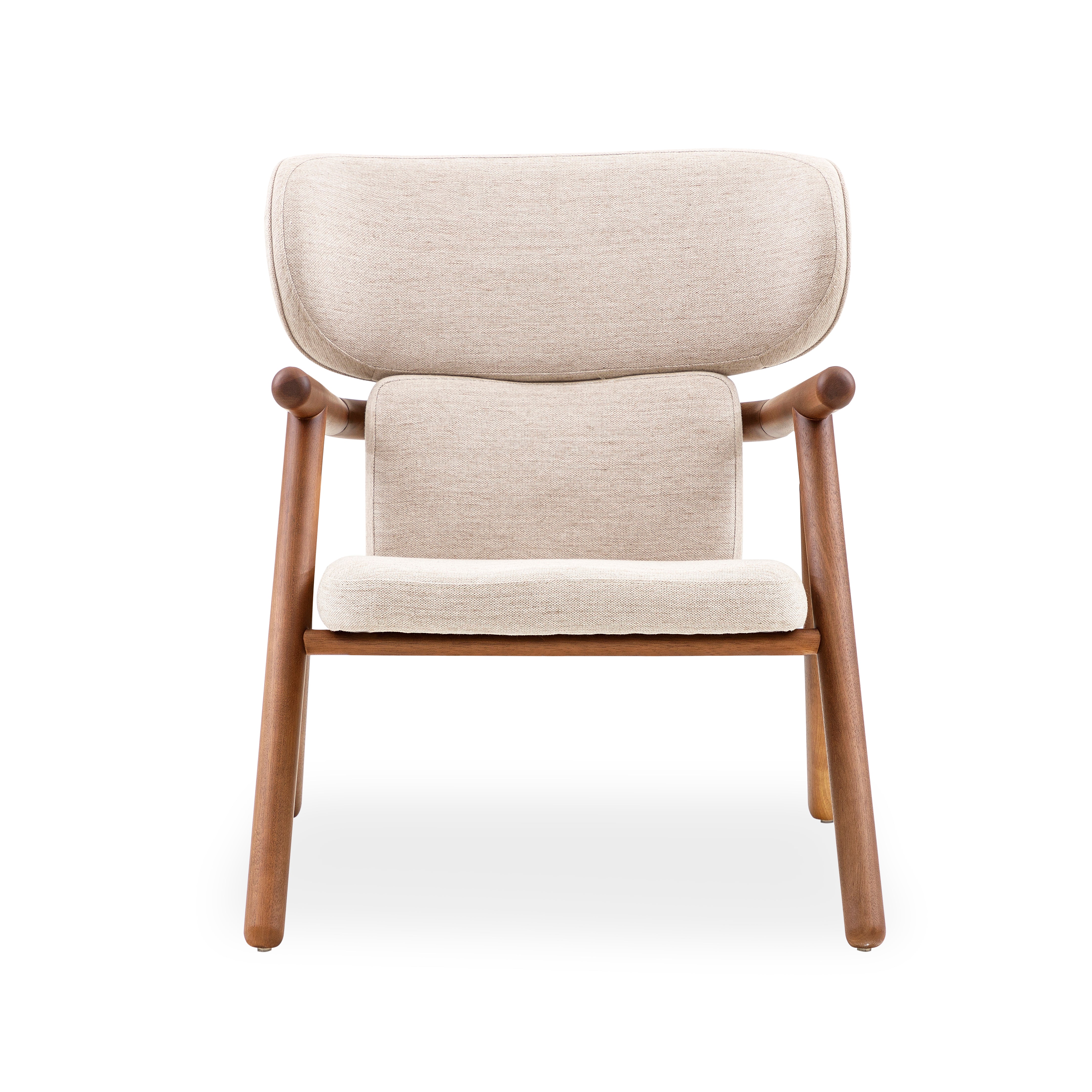SOLE Armchair in Walnut and Beige fabric