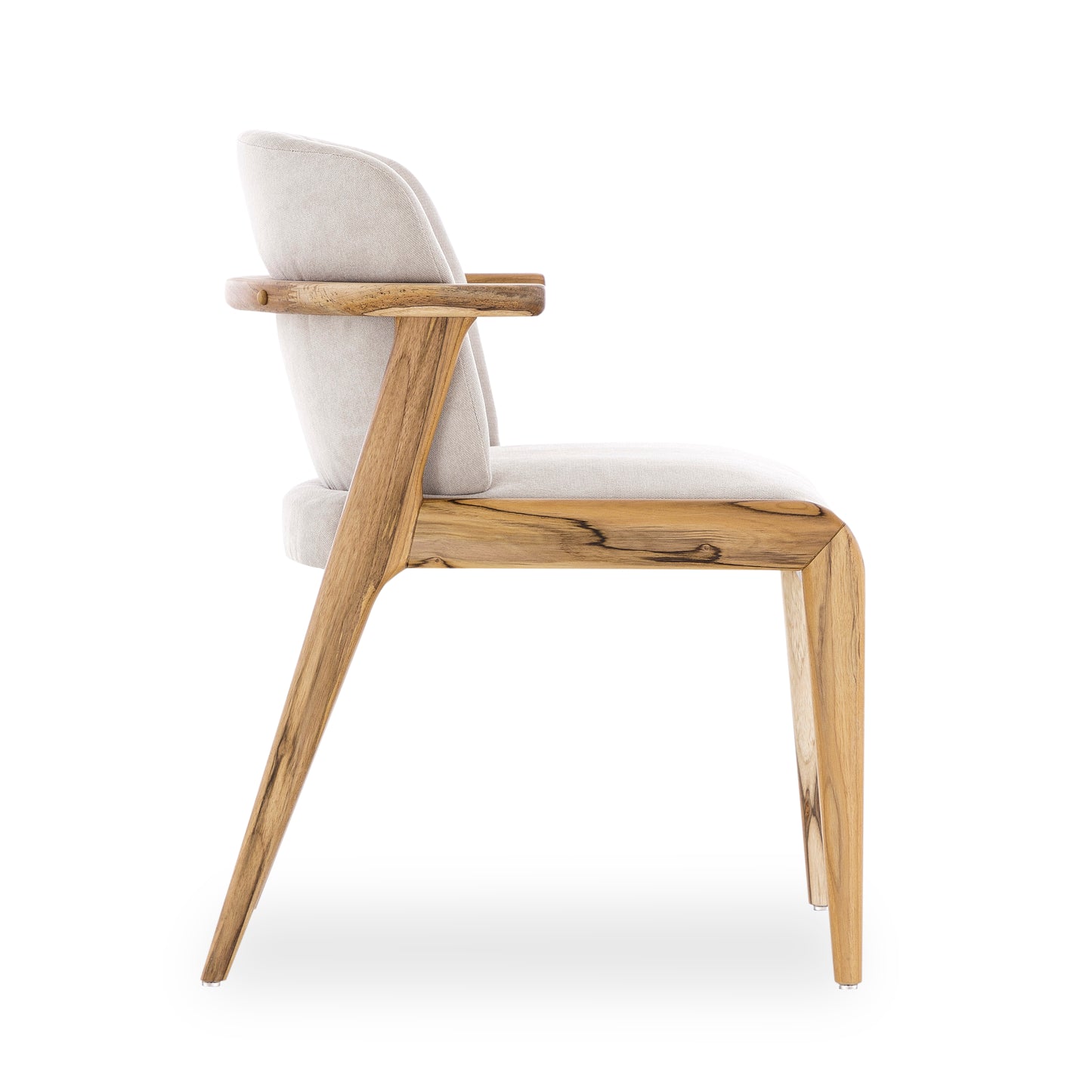 NOWE Dining Chair in Teak and Beige fabric