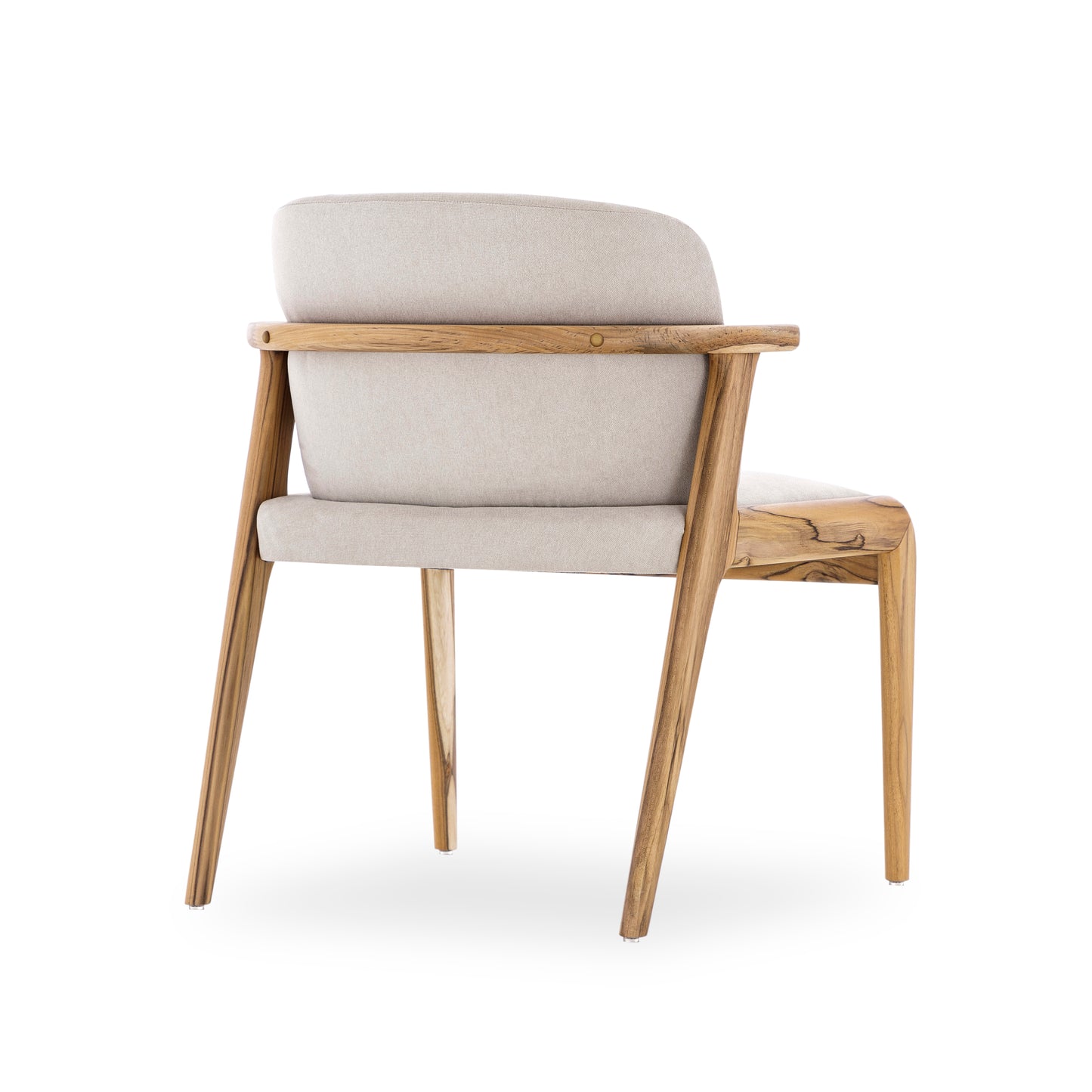 NOWE Dining Chair in Teak and Beige fabric