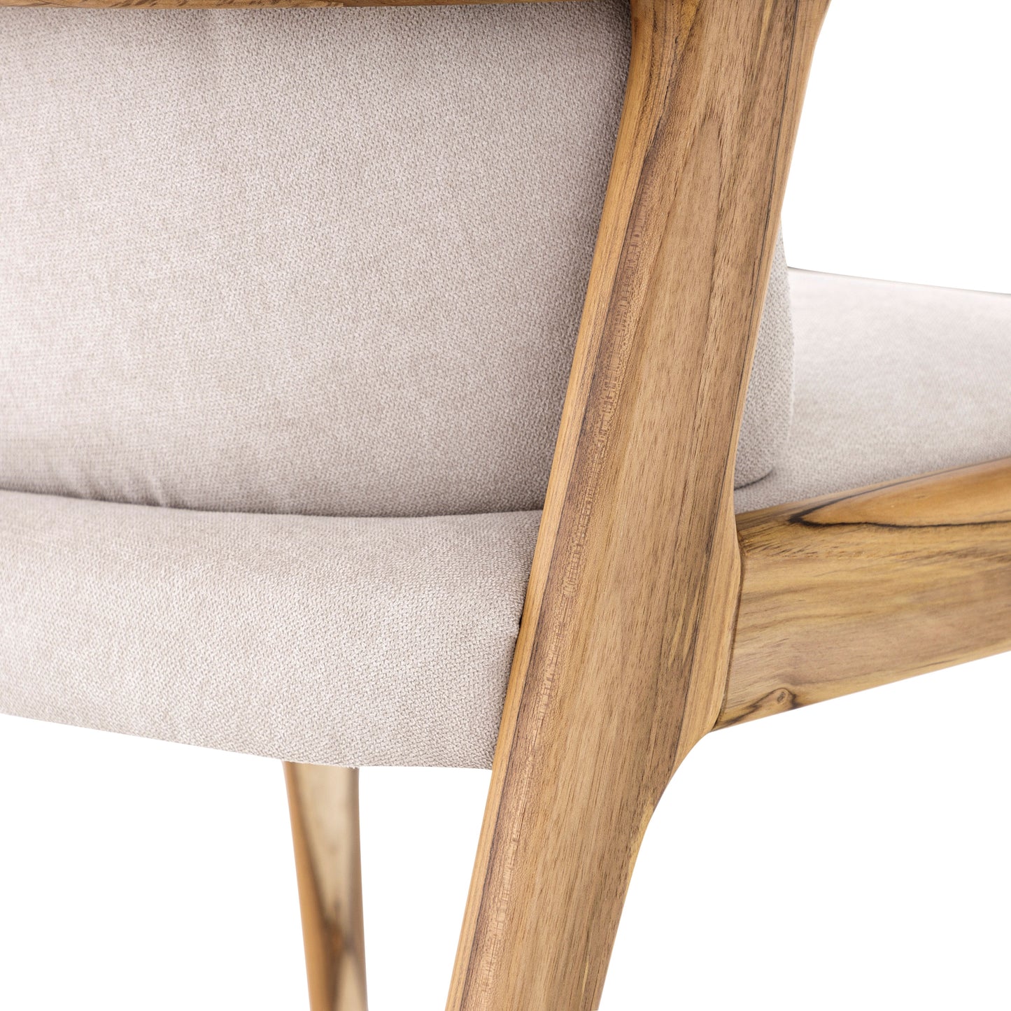 NOWE Dining Chair in Teak and Beige fabric