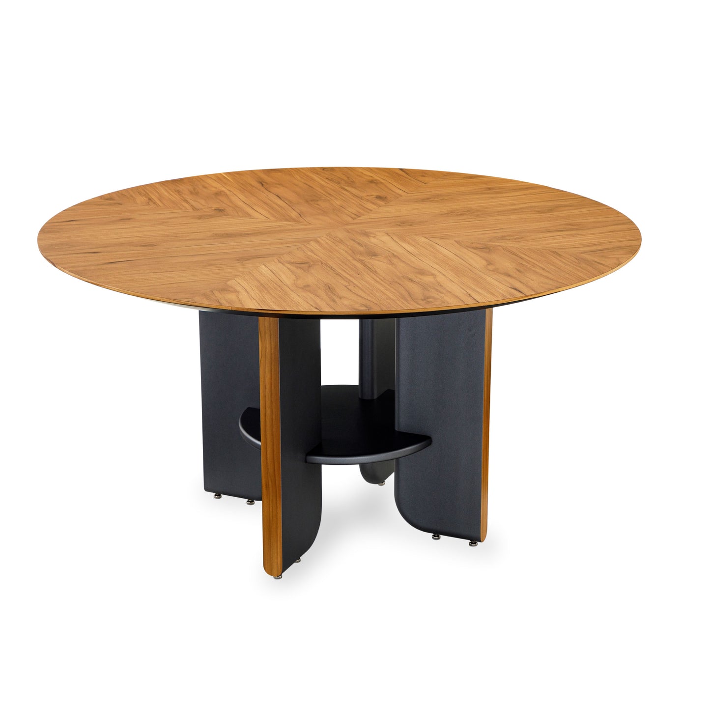 MOON Dining Table in Teak and Graphite 55"