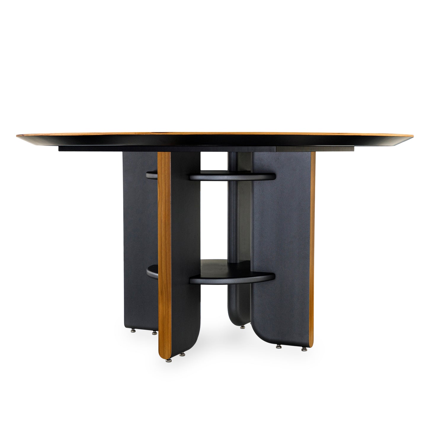 MOON Dining Table in Teak and Graphite 55"