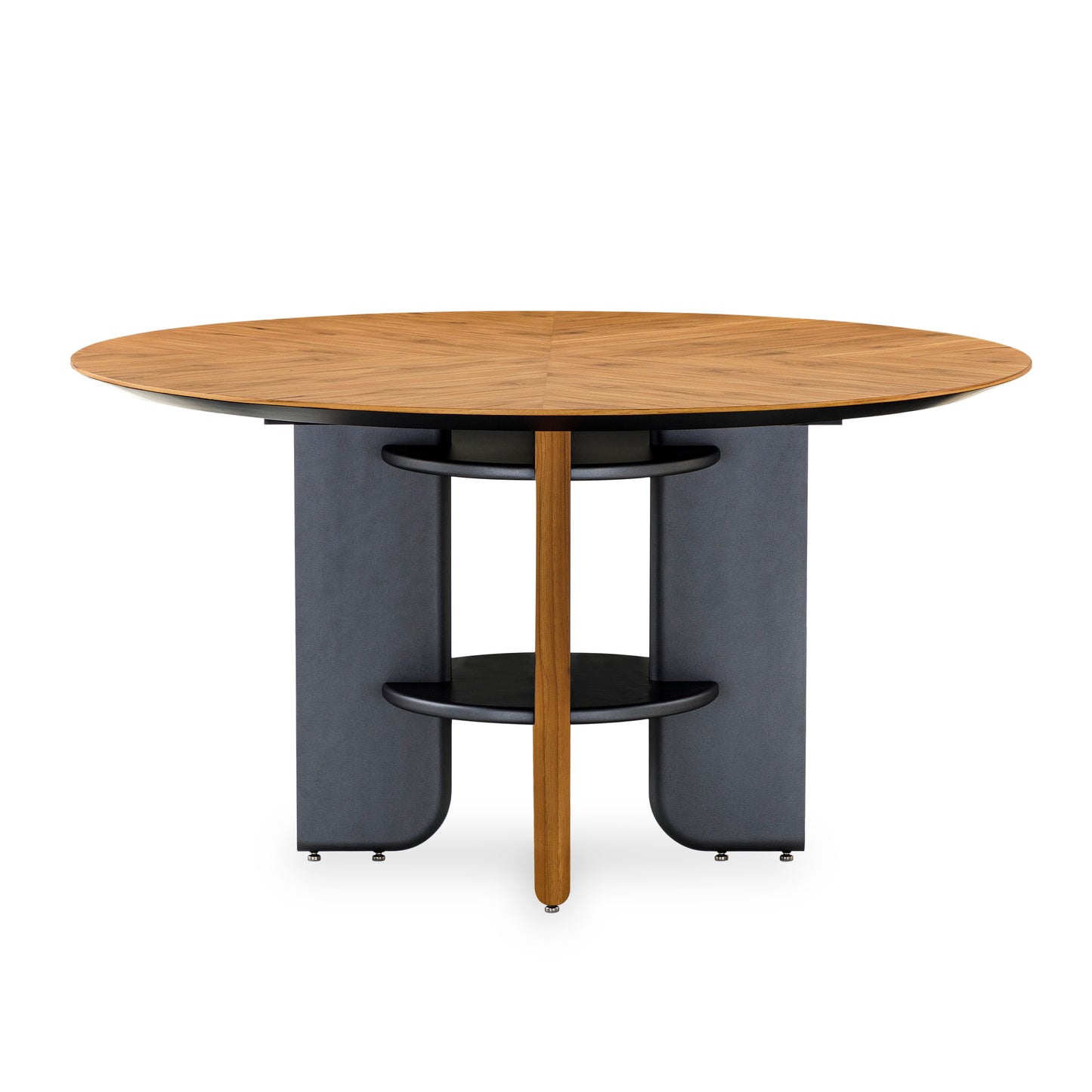 MOON Dining Table in Teak and Graphite 55"