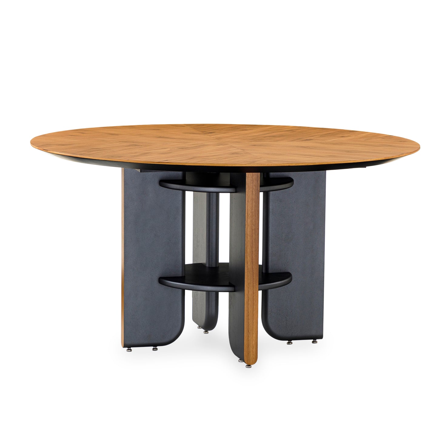 MOON Dining Table in Teak and Graphite 55"