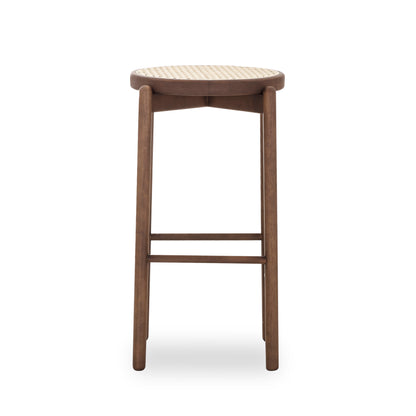 MARU Counter Height Stool in Walnut finish with Natural Cane