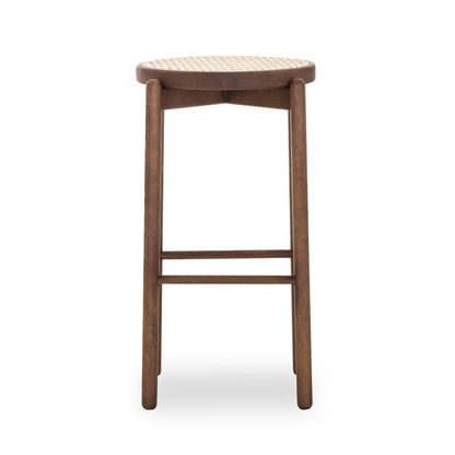 MARU Counter Height Stool in Walnut finish with Natural Cane