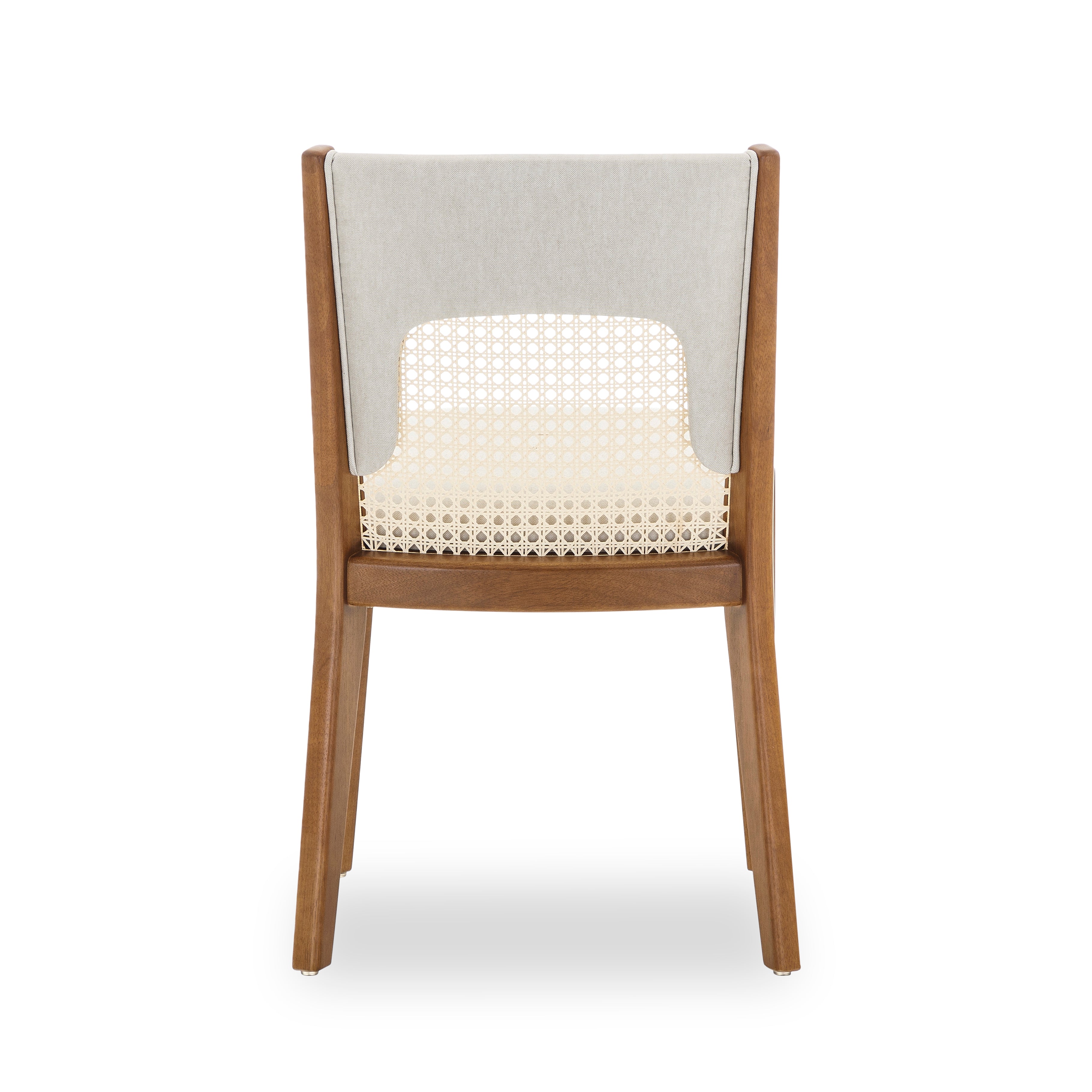 ZANI Dining Chair in Almond Oak and Ivory fabric