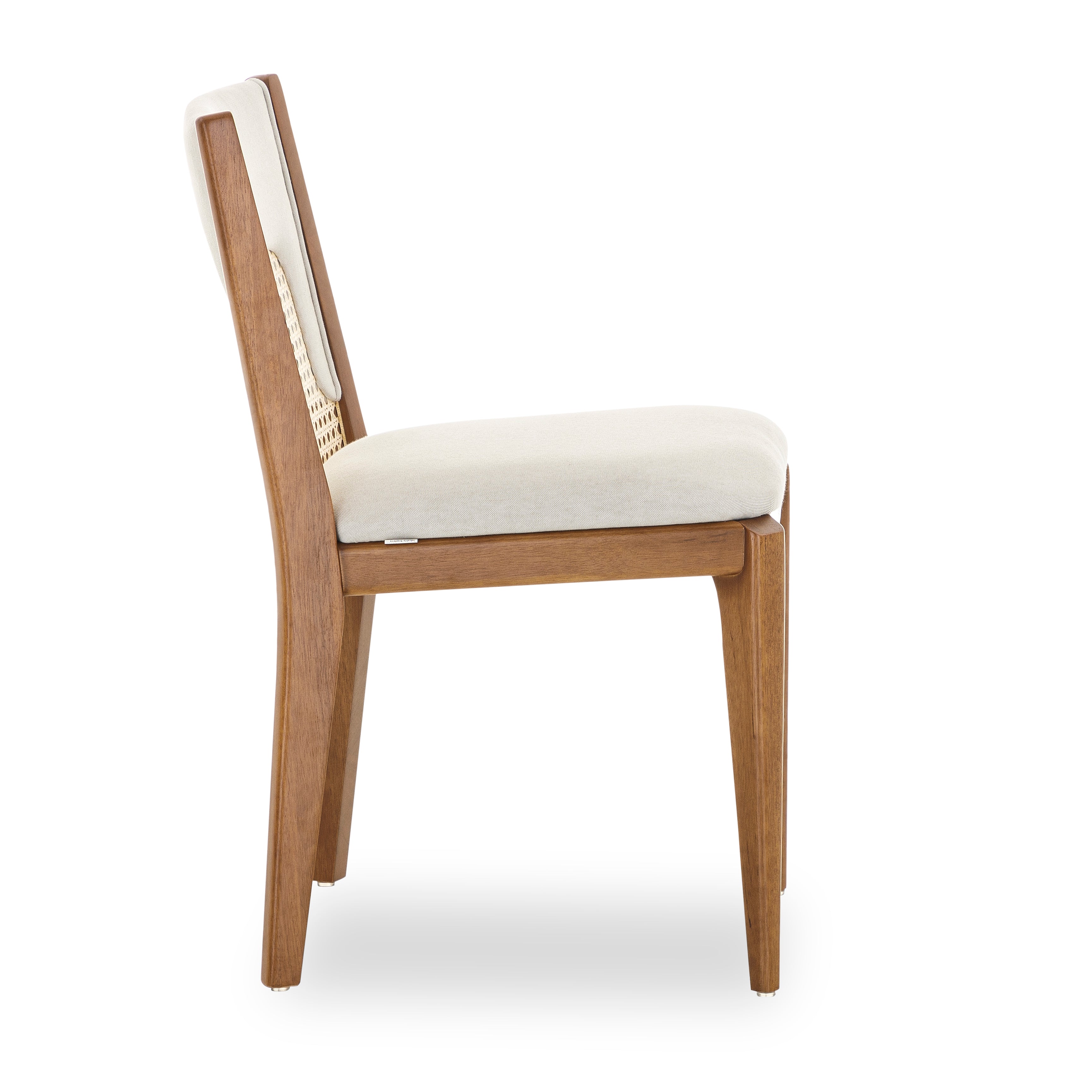 ZANI Dining Chair in Almond Oak and Ivory fabric