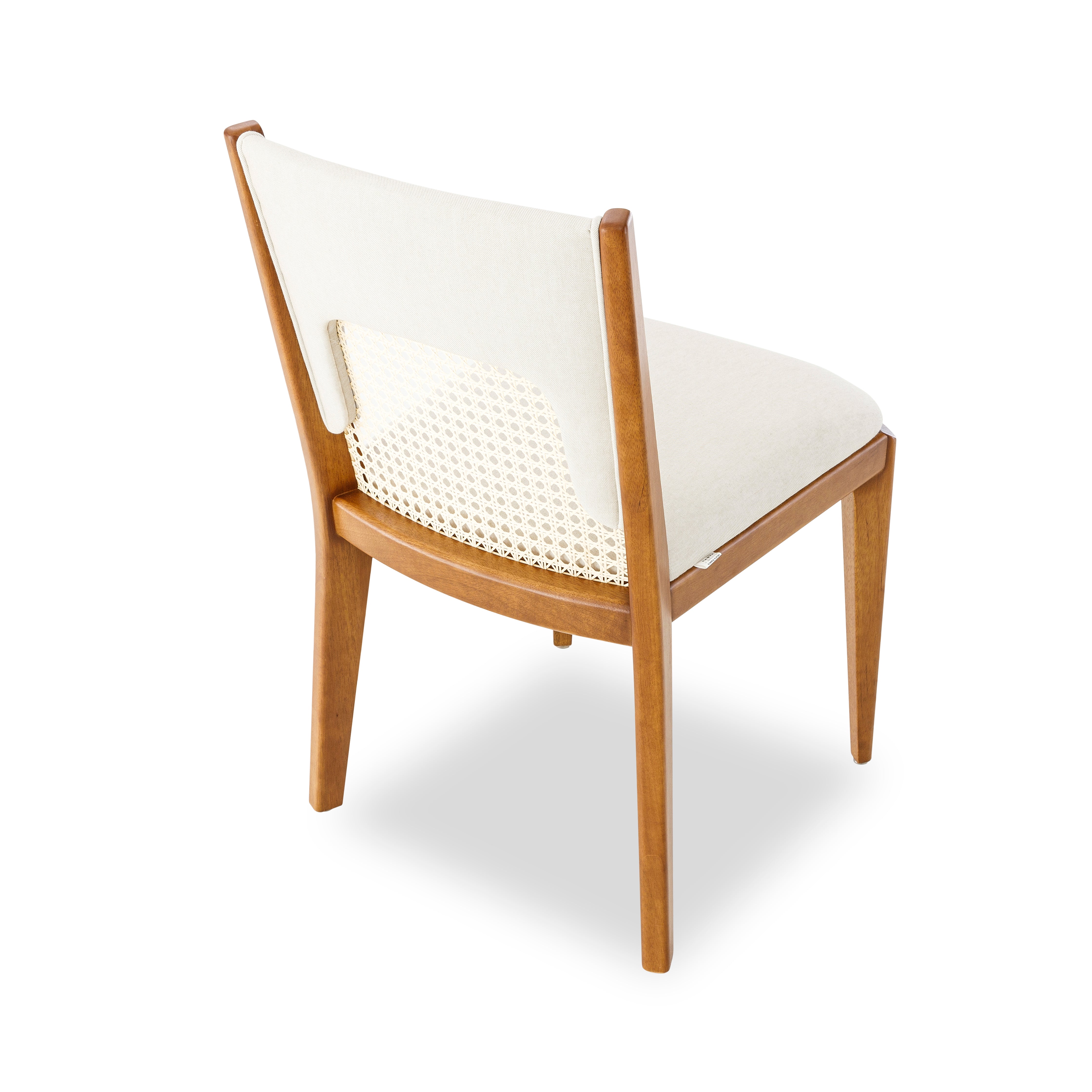 ZANI Dining Chair in Almond Oak and Ivory fabric