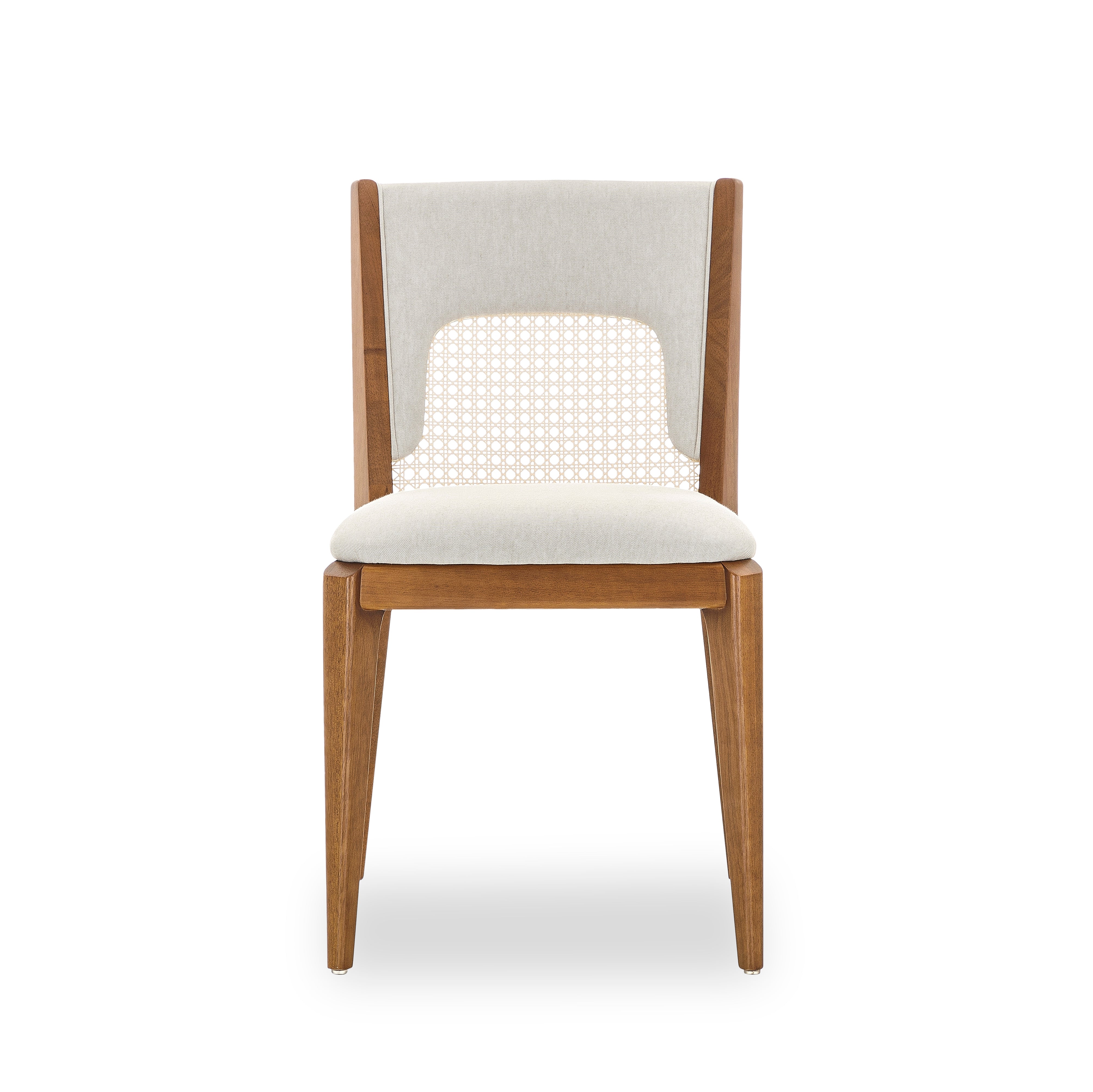 ZANI Dining Chair in Almond Oak and Ivory fabric