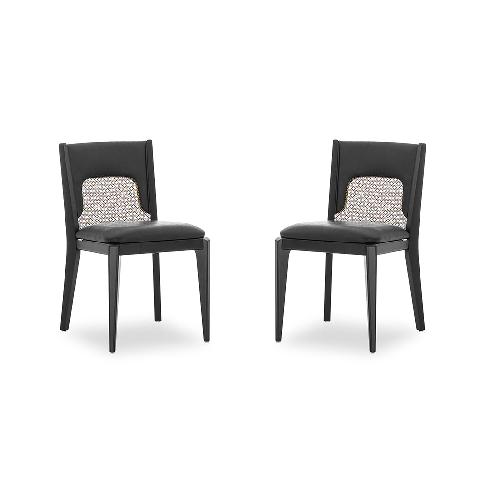Uultis ZANI Dining Chair MH9431 077-Black A-2532 Mixed Cane