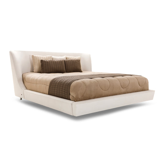 MUSA King Bed in White fabric