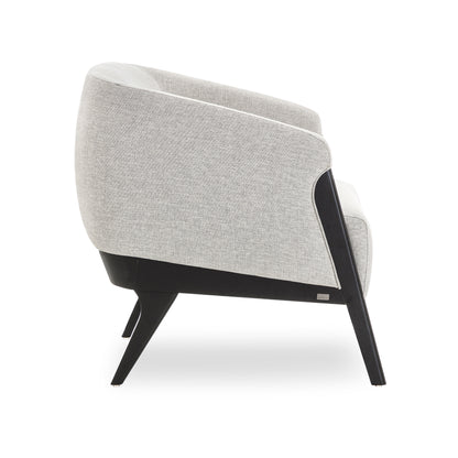 ABRA Armchair in Black and Black and White fabric