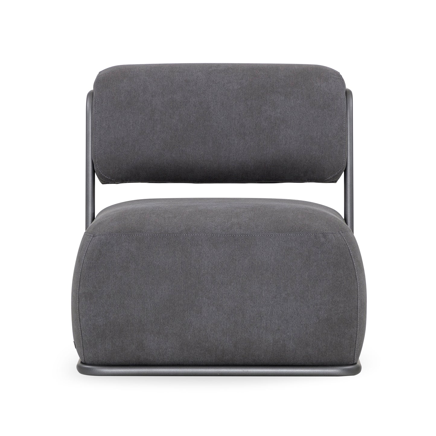 MONO Slipper Chair in Graphite Metal and Dark Gray fabric