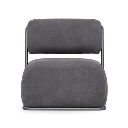 MONO Slipper Chair in Graphite Metal and Dark Gray fabric