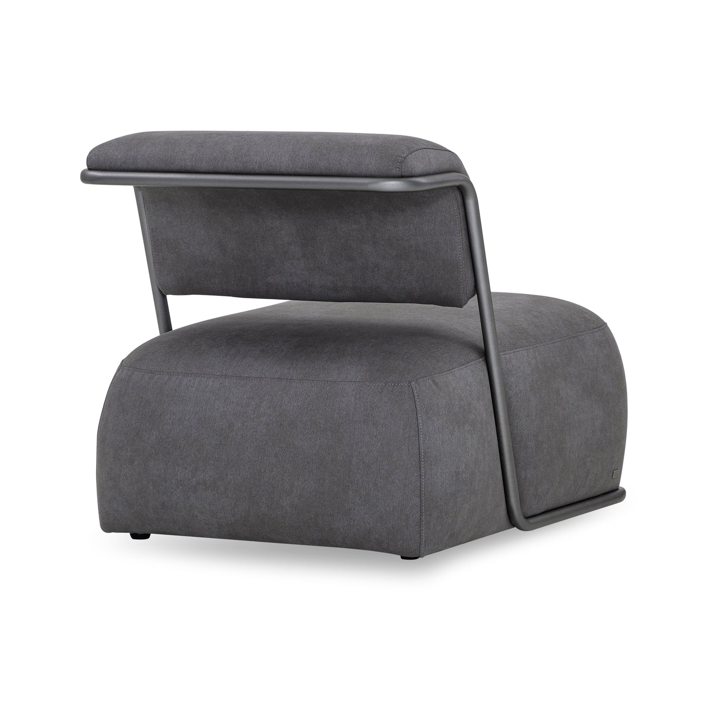 MONO Slipper Chair in Graphite Metal and Dark Gray fabric