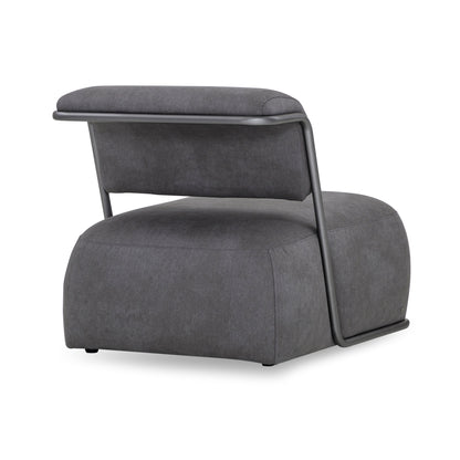 MONO Slipper Chair in Graphite Metal and Dark Gray fabric