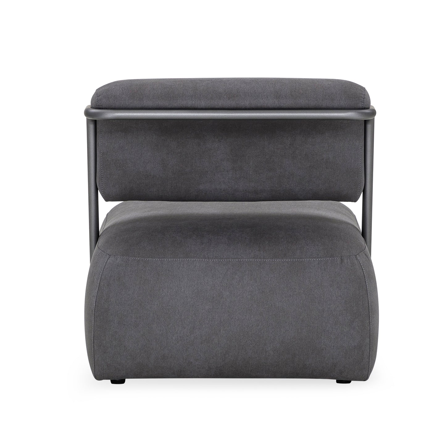 MONO Slipper Chair in Graphite Metal and Dark Gray fabric