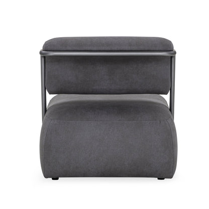 MONO Slipper Chair in Graphite Metal and Dark Gray fabric
