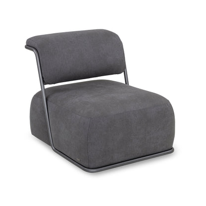 MONO Slipper Chair in Graphite Metal and Dark Gray fabric
