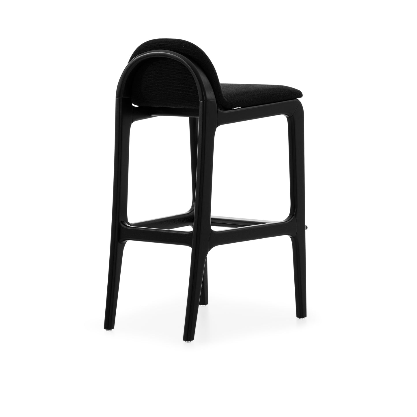 URA Bar Stool in Black Finish and Black Fabric