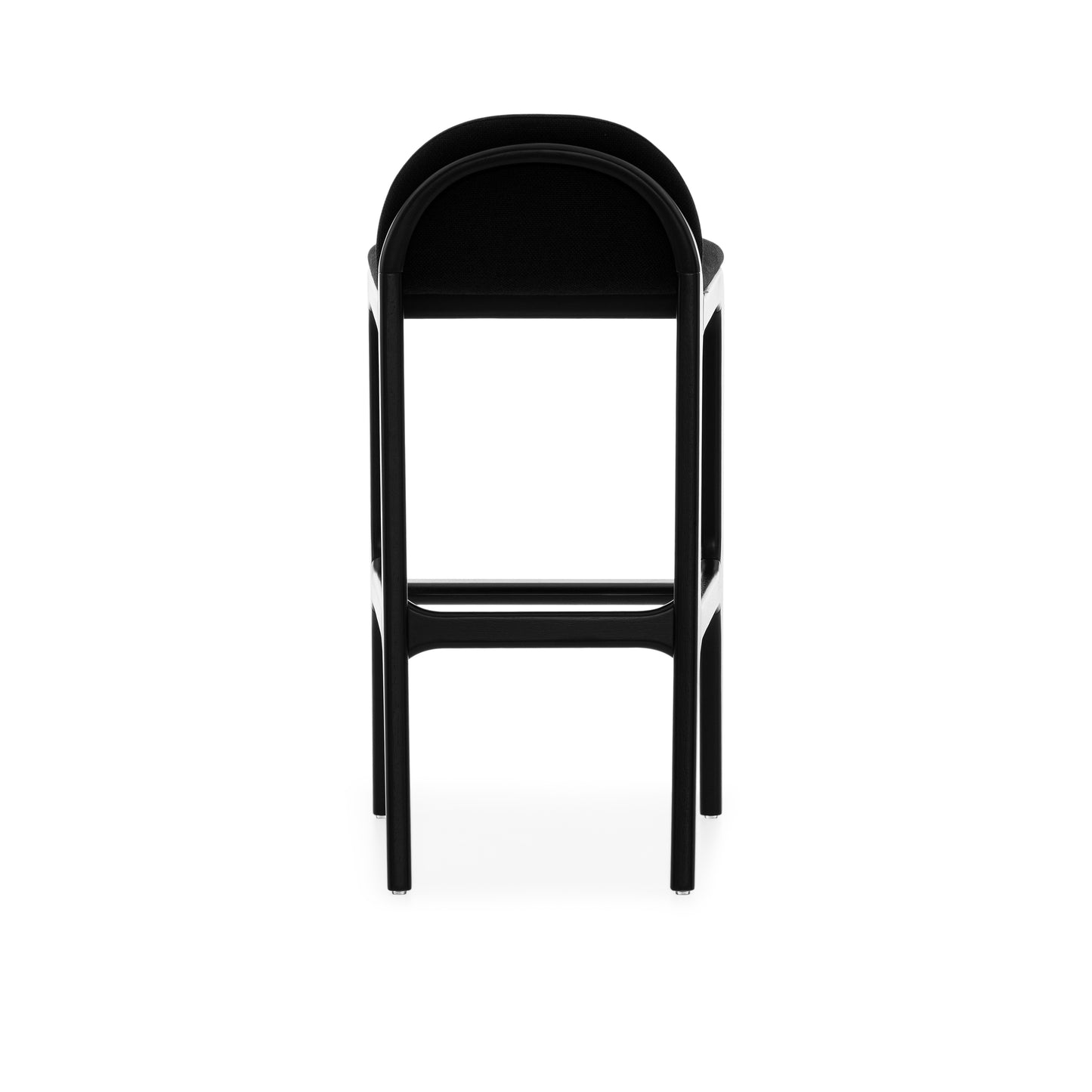 URA Bar Stool in Black Finish and Black Fabric