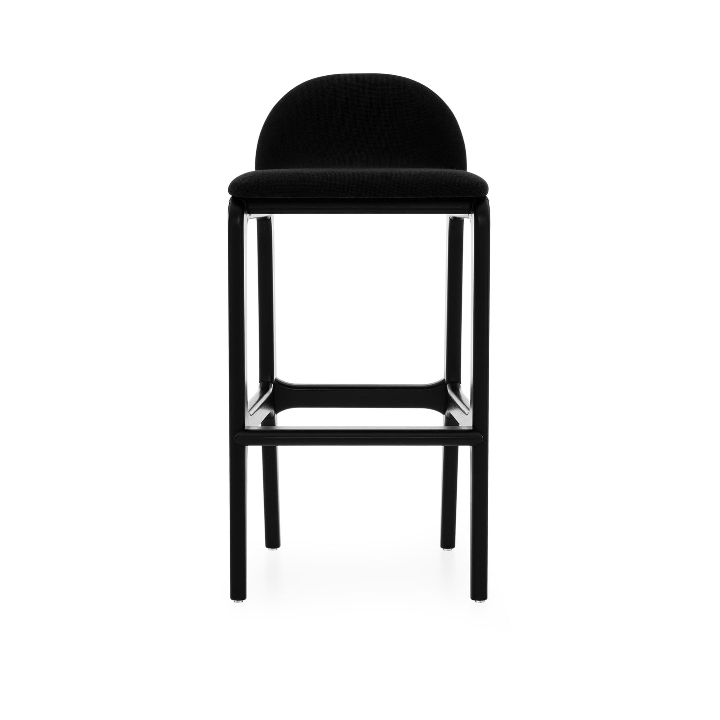 URA Bar Stool in Black Finish and Black Fabric