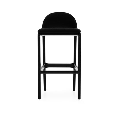 URA Bar Stool in Black Finish and Black Fabric