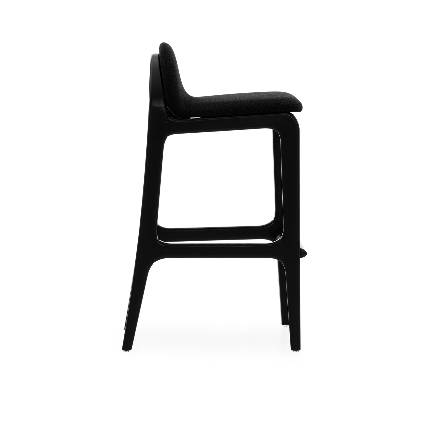 URA Bar Stool in Black Finish and Black Fabric