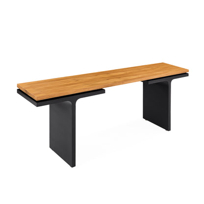 SQUARE Console Table 78" in Teak and Graphite