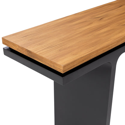 SQUARE Console Table 78" in Teak and Graphite
