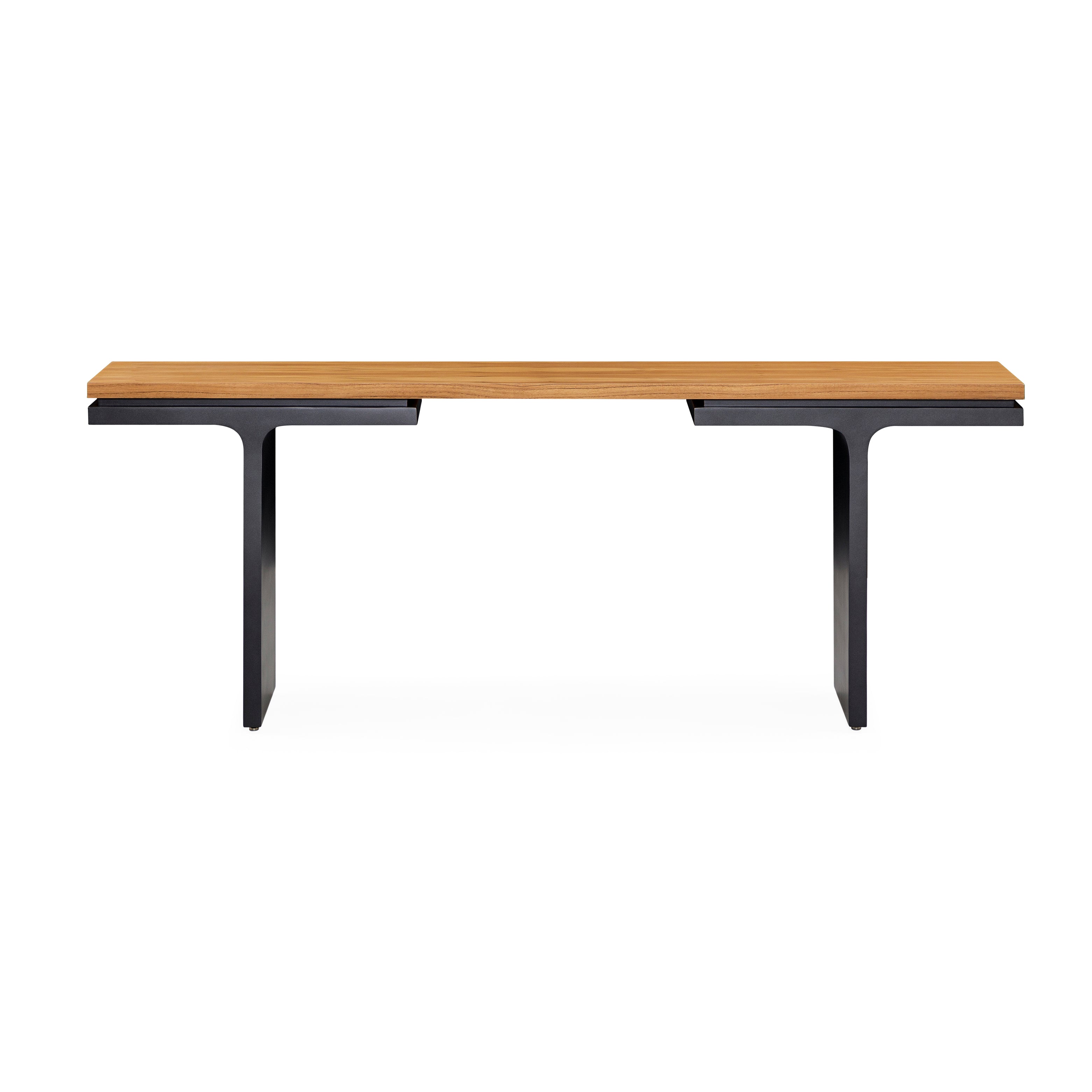 SQUARE Console Table 78" in Teak and Graphite