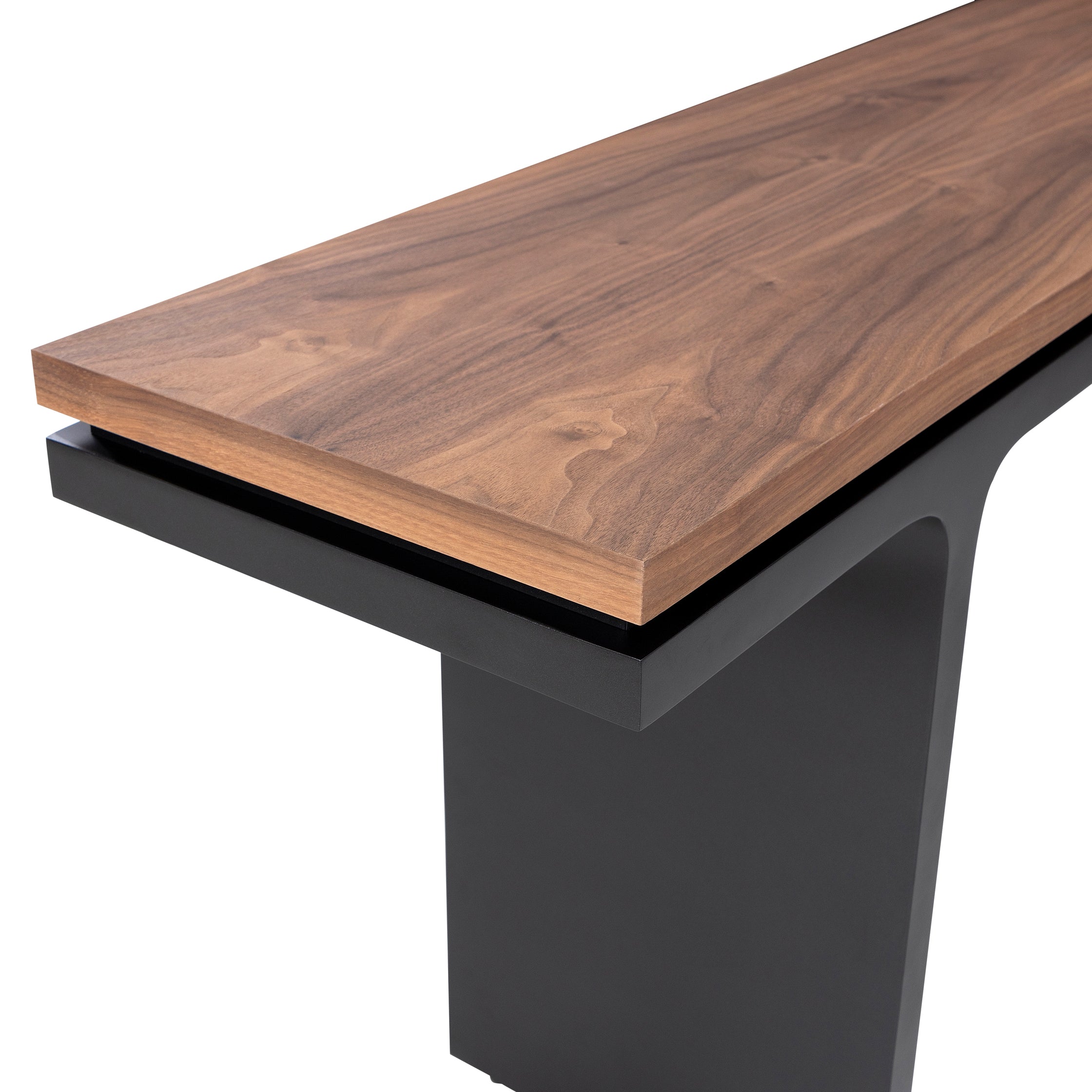 SQUARE Console Table 98" in Walnut and Black