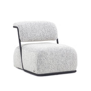 MONO Slipper Chair in Black Metal and White and Black fabric