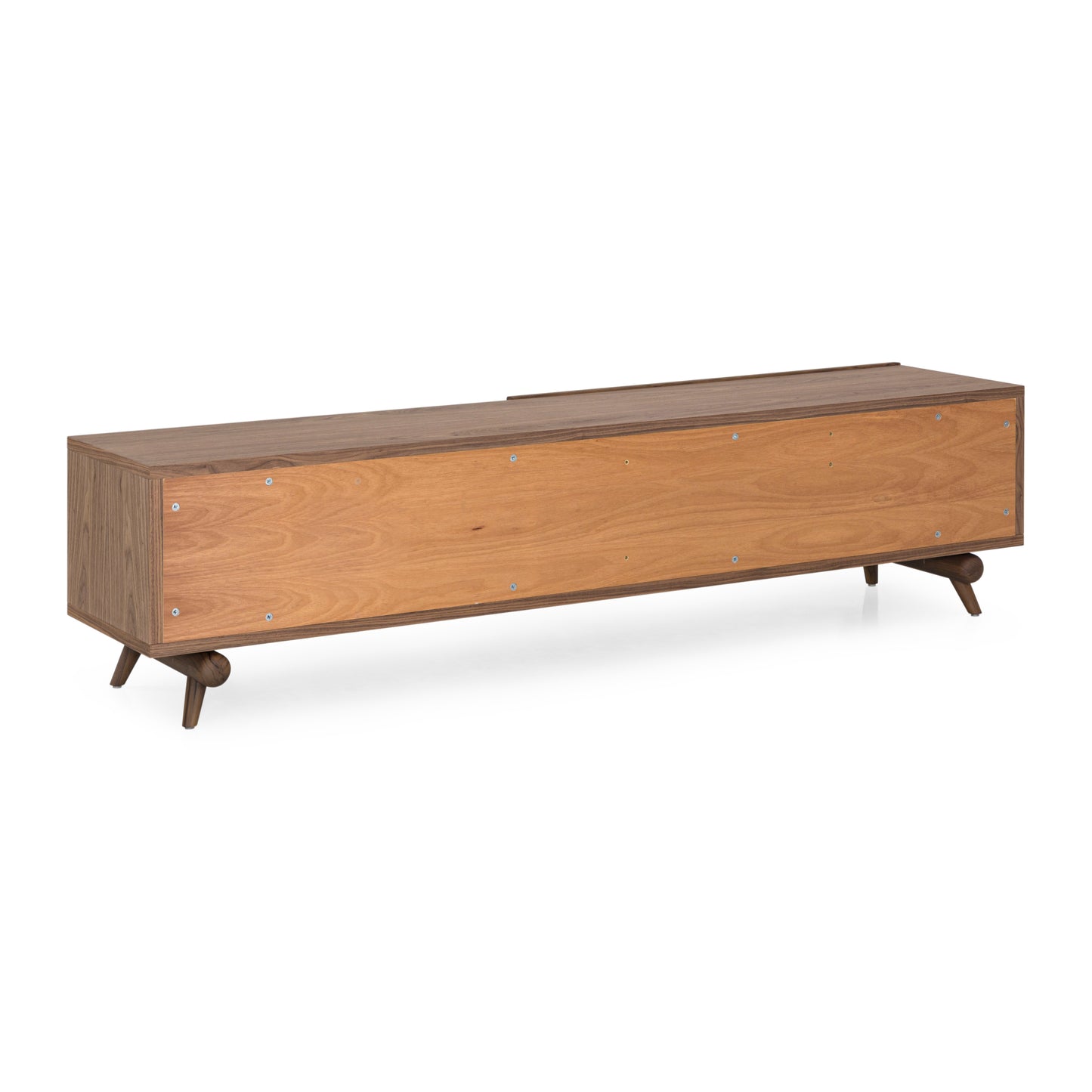 PLOT TV Stand in Walnut with Walnut Cane