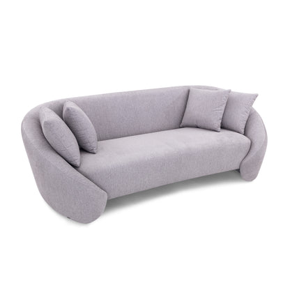 BOWED 3 Seats Sofa in Gray Fabric