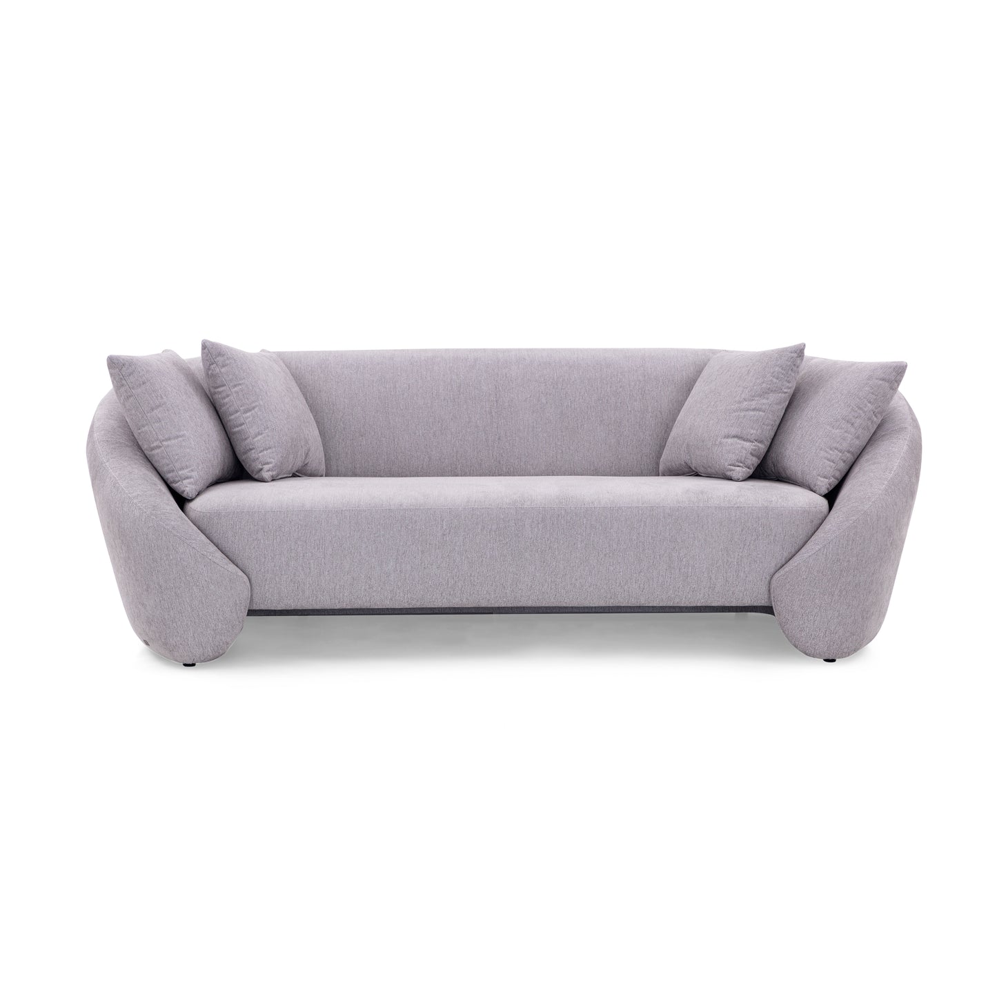 BOWED 3 Seats Sofa in Gray Fabric