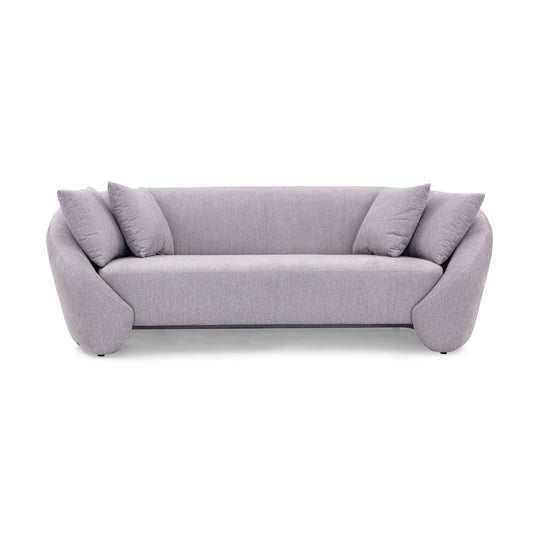 BOWED 3 Seats Sofa in Gray Fabric