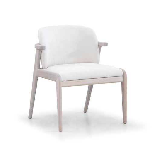 NOWE Dining Chair in Dover Oak and Ivory fabric