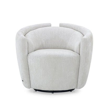 LIRIO Swivel Chair in Ivory Fabric